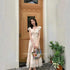Floral Short Sleeve A Line Dress